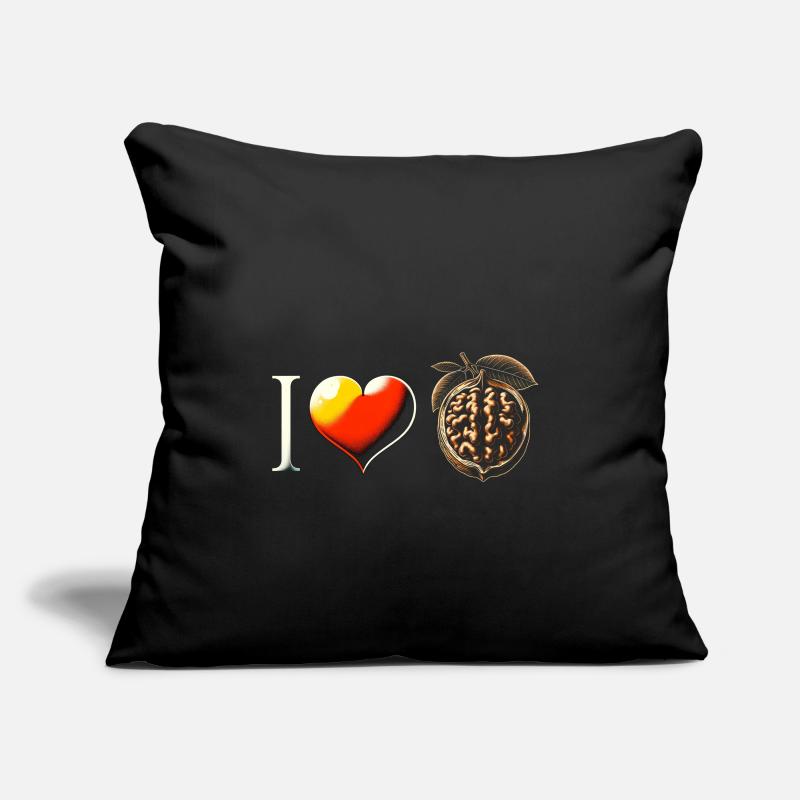 J’adore les noix Housse de coussin décorative 45 x 45 cm