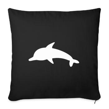 Dolphin Dolphins Shadow Figure - Sofa pillowcase 17,3'' x 17,3'' (45 x 45 cm) - black - Front