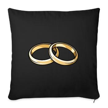 Wedding Wedding Rings - Sofa pillowcase 17,3'' x 17,3'' (45 x 45 cm) - black - Front