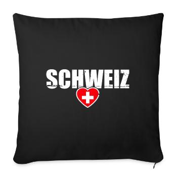 Switzerland Vintage Schweizer Flagge Schweiz - Sofakissenbezug 45 x 45 cm - Schwarz - Vorne