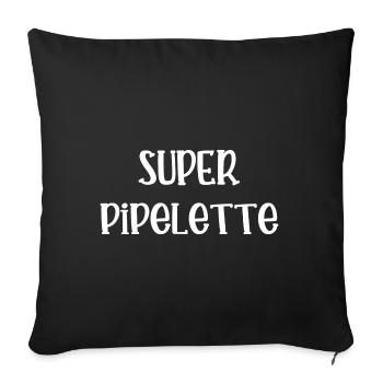 super pipelette - Housse de coussin décorative 45 x 45 cm - noir - Devant