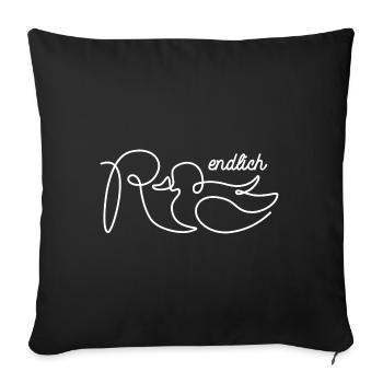 Endlich Rente Ente Rentner Ruhestand Pension - Sofakissenbezug 45 x 45 cm - Schwarz - Vorne