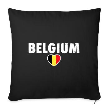 Belgium Belgium Belgian flag - Sofa pillowcase 17,3'' x 17,3'' (45 x 45 cm) - black - Front