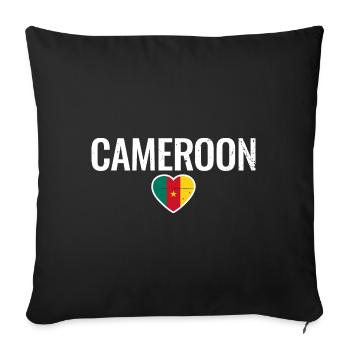 Cameroun Cameroun Drapeau camerounais Camerounais - Housse de coussin décorative 45 x 45 cm - noir - Devant