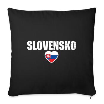 Slovensko Slovakia Slovak flag Slovak - Sofa pillowcase 17,3'' x 17,3'' (45 x 45 cm) - black - Front
