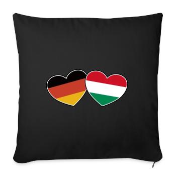 German Hungarian Friendship - Gift - Sofa pillowcase 17,3'' x 17,3'' (45 x 45 cm) - black - Front