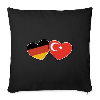 Amitié germano-turque - Cadeau - Housse de coussin décorative 45 x 45 cm - noir - Devant