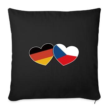 Deutsch Tschechische Freundschaft - Geschenk - Sofakissenbezug 45 x 45 cm - Schwarz - Vorne