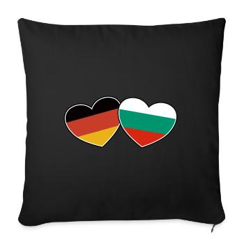 German Bulgarian Friendship - Gift - Sofa pillowcase 17,3'' x 17,3'' (45 x 45 cm) - black - Front