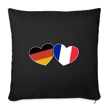 Deutsch Französische Freundschaft - Geschenk - Sofakissenbezug 45 x 45 cm - Schwarz - Vorne