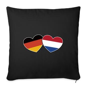German Dutch Friendship - Gift - Sofa pillowcase 17,3'' x 17,3'' (45 x 45 cm) - black - Front