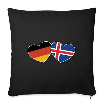German Icelandic Friendship - Gift - Sofa pillowcase 17,3'' x 17,3'' (45 x 45 cm) - black - Front
