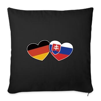 Deutsch Slovakische Freundschaft - Geschenk - Sofakissenbezug 45 x 45 cm - Schwarz - Vorne
