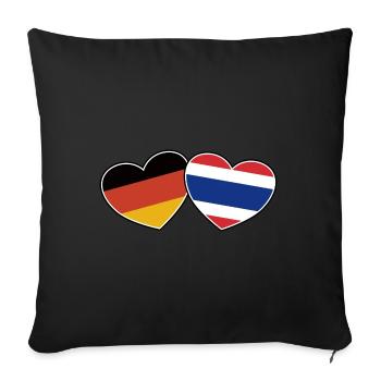 German Thai Friendship -- Gift - Sofa pillowcase 17,3'' x 17,3'' (45 x 45 cm) - black - Front