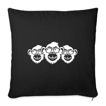 Monkey Party Team Sunglasses - Sofa pillowcase 17,3'' x 17,3'' (45 x 45 cm) - black - Front