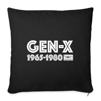 Generation X | Audiokassette, 1965-1980, Kassette - Sofakissenbezug 45 x 45 cm - Schwarz - Vorne