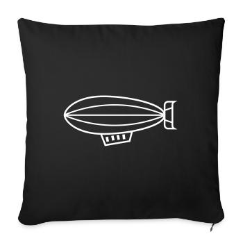 Symbole de l’icône Zeppelin - Housse de coussin décorative 45 x 45 cm - noir - Devant