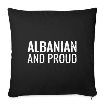 Albanie et fier albanais - Housse de coussin décorative 45 x 45 cm - noir - Devant