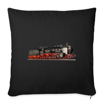 Steam locomotive 38 2977 - Sofa pillowcase 17,3'' x 17,3'' (45 x 45 cm) - black - Front