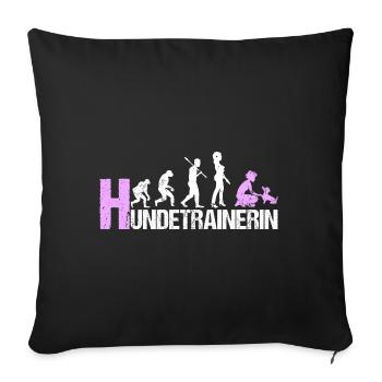 Hundetrainerin Evolution Pink Geschenk - Sofakissenbezug 45 x 45 cm - Schwarz - Vorne
