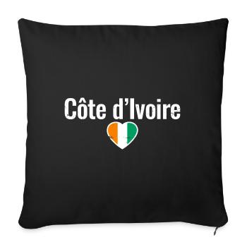Côte d’Ivoire Drapeau ivoirien Ivoiriens - Housse de coussin décorative 45 x 45 cm - noir - Devant