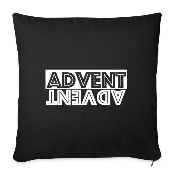 Advent | Weihnachten, Weihnachtsgeschenk, feiern - Sofakissenbezug 45 x 45 cm - Schwarz - Vorne