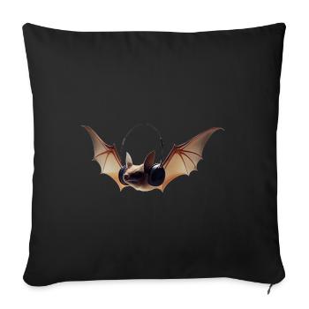 Les chauves-souris ont une ouïe vive - Housse de coussin décorative 45 x 45 cm - noir - Devant