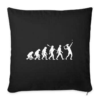 Evolution Tennis - Tennis Spieler - Sofakissenbezug 45 x 45 cm - Schwarz - Vorne