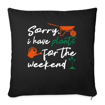 J'ai des plantes pour le week-end - Housse de coussin décorative 45 x 45 cm - noir - Devant