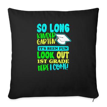 Back To School Kindergarten Gift - Sofa pillowcase 17,3'' x 17,3'' (45 x 45 cm) - black - Front