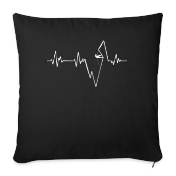 heartbeat heartbeat climbing climbing climber - Sofa pillowcase 17,3'' x 17,3'' (45 x 45 cm) - black - Front