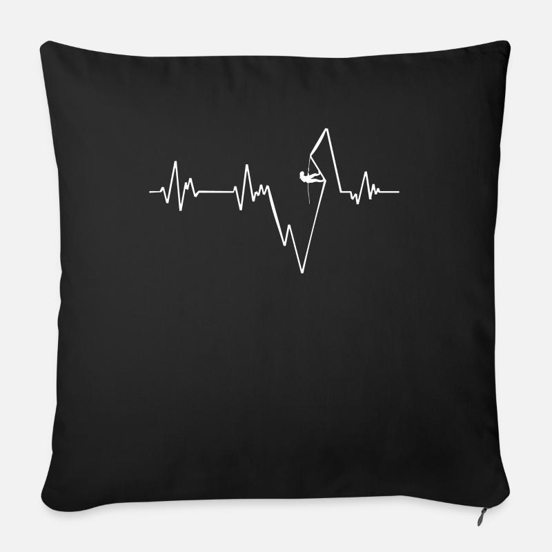 heartbeat herzschlag klettern climbing kletterer - Sofakissenbezug 45 x 45 cm - Schwarz