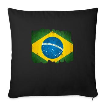 Brazil - Sofa pillowcase 17,3'' x 17,3'' (45 x 45 cm) - black - Front
