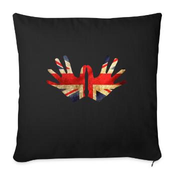 Angleterre - Housse de coussin décorative 45 x 45 cm - noir - Devant
