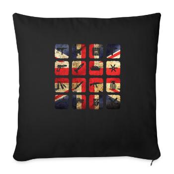 Great Britain England London - Sofa pillowcase 17,3'' x 17,3'' (45 x 45 cm) - black - Front