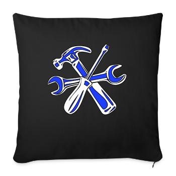 Tool hammer screwdriver craftsman - Sofa pillowcase 17,3'' x 17,3'' (45 x 45 cm) - black - Front
