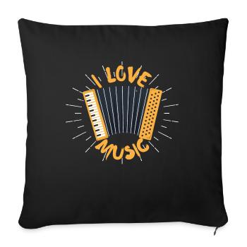 accordion - Sofa pillowcase 17,3'' x 17,3'' (45 x 45 cm) - black - Front