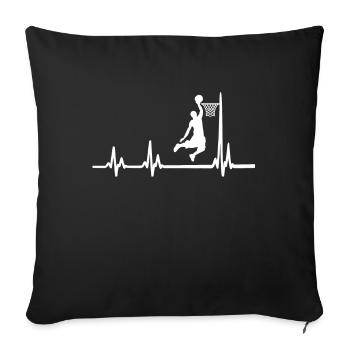 Basketteur Heartbeat Slamdunk BBall - Housse de coussin décorative 45 x 45 cm - noir - Devant