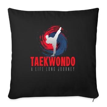 Taekwondo - Sofakissenbezug 45 x 45 cm - Schwarz - Vorne