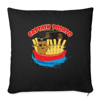 Pirate fries - Sofa pillowcase 17,3'' x 17,3'' (45 x 45 cm) - black - Front