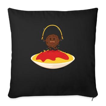 The happy meatball - Sofa pillowcase 17,3'' x 17,3'' (45 x 45 cm) - black - Front