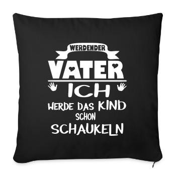 Expectant father - Sofa pillowcase 17,3'' x 17,3'' (45 x 45 cm) - black - Front