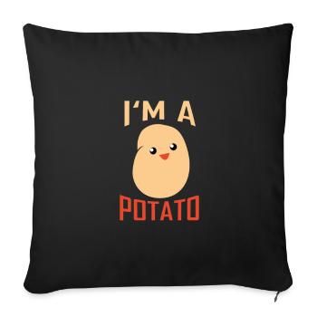 Je suis une pomme de terre Je suis une pomme de terre - Housse de coussin décorative 45 x 45 cm - noir - Devant