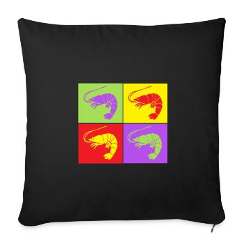 Shrimp fish shrimp - Sofa pillowcase 17,3'' x 17,3'' (45 x 45 cm) - black - Front