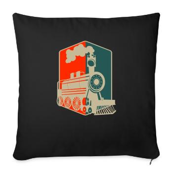 Eisenbahn - Sofakissenbezug 45 x 45 cm - Schwarz - Vorne