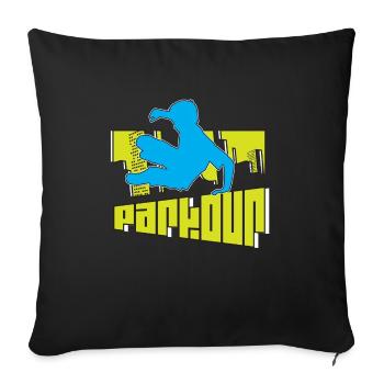 Parkour - Sofakissenbezug 45 x 45 cm - Schwarz - Vorne