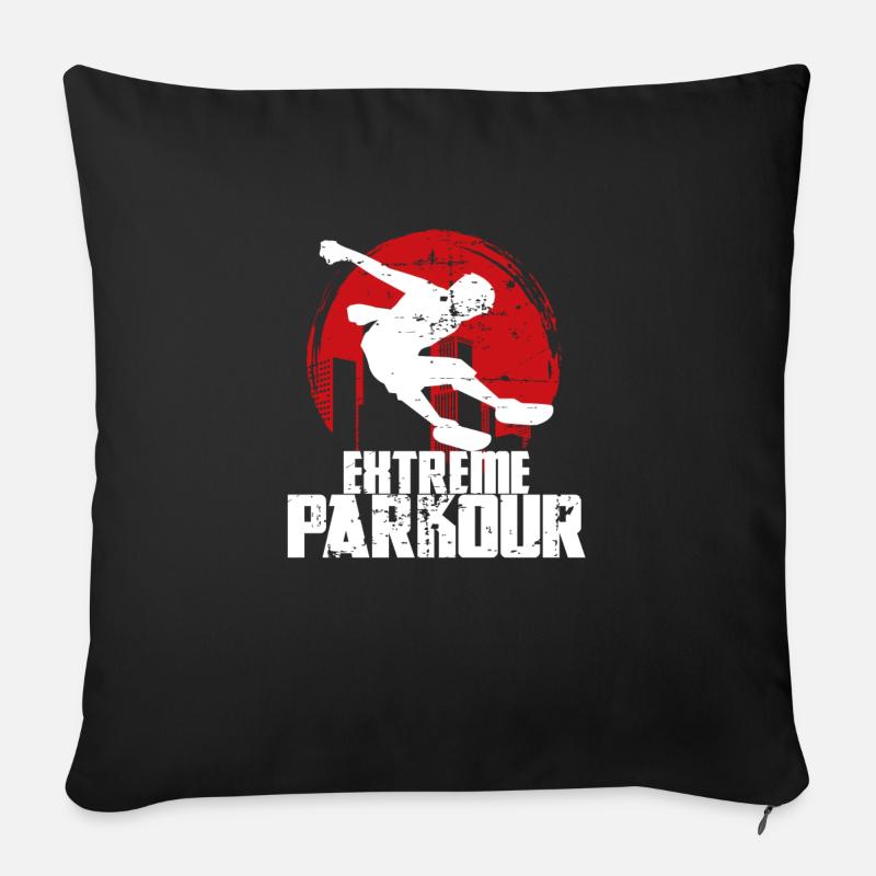Parkour Passage Parkour - Housse de coussin décorative 45 x 45 cm - noir