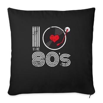 Vinyl oldschool gift - Sofa pillowcase 17,3'' x 17,3'' (45 x 45 cm) - black - Front