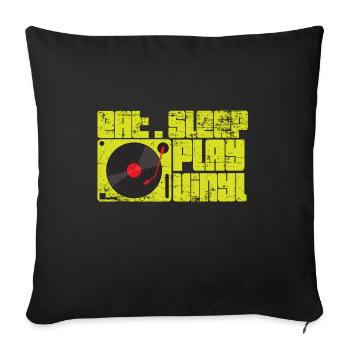 Plattenspieler Vinyl Geschenk - Sofakissenbezug 45 x 45 cm - Schwarz - Vorne
