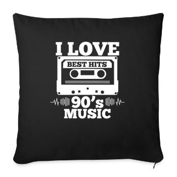 Cassette 90s - Sofa pillowcase 17,3'' x 17,3'' (45 x 45 cm) - black - Front
